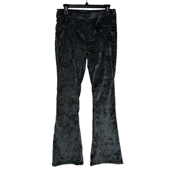 Altar'd State Creighton Teal Gray Corduroy Fitted Flare Pants Women's Large - Picture 4 of 8